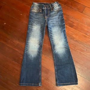 Little Girls Wrangler jeans with adjustable waist - size 6X Slim.